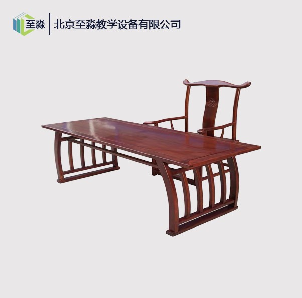 仿古实木教师桌椅套装